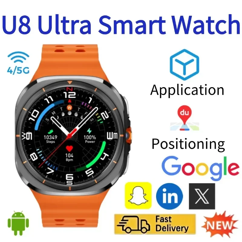 Smartwatch Watches For Women With Gps - U8 Akıllı Saat, 4G, 5G, Döndürülebilir