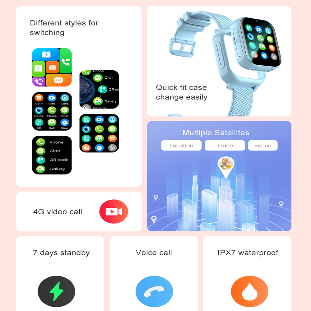 Akıllı saat Çocuklar 4G GPS WI - Smartwatch Watches For Girls incelemesi ve fiyatı