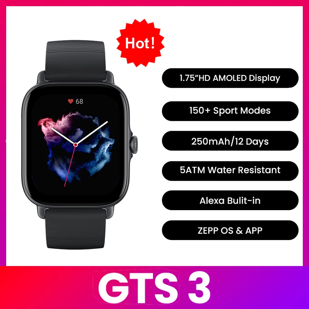 Amazfit GTS 3 Akıllı Saat 5ATM - Timex Watches Smartwatch incelemesi ve fiyatı